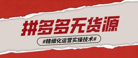 拼多多无货源端口安全稳定 运营教学 拼多多无货源端口安全稳定 运营教学