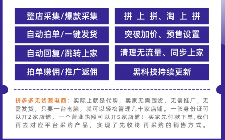 拼多多群控软件,小象采集上货软件,拼多多无货源一键铺货软件 拼多多群控软件,小象采集上货软件,拼多多无货源一键铺货软件